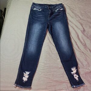 Women's Distressed Blue Jeans
